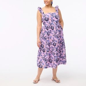 J. Crew Factory Squareneck MIDI Dress Floral Smoky Lilac Size 20 Plus